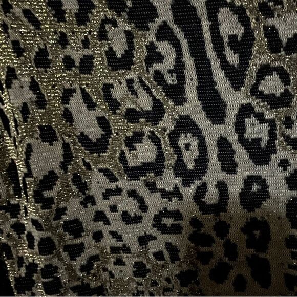 VINTAGE 80S BATWING LEOPARD PRINT OFF SHOULDER SWEATER TOP FLASHDANCE MOBWIFE S - Picture 10 of 11